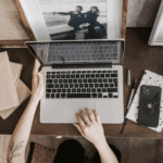 A person using a computer.